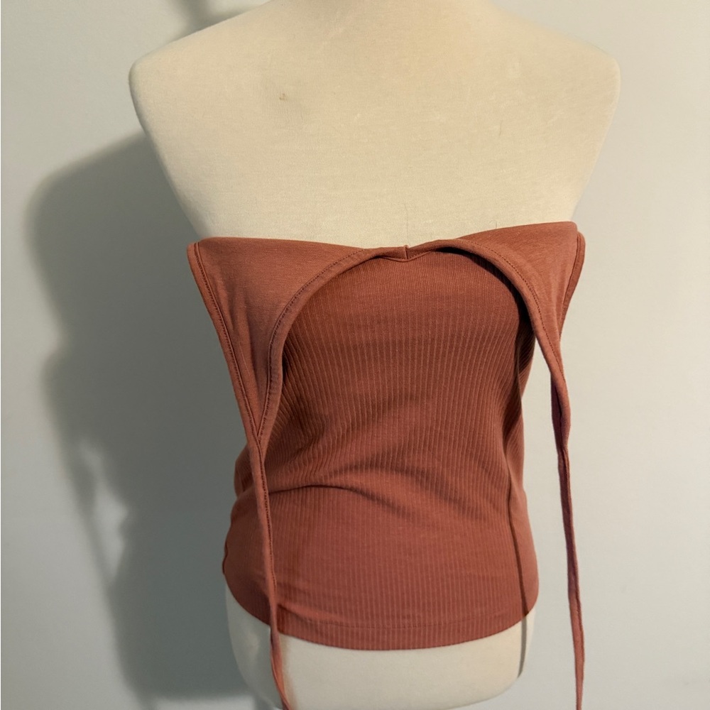 Old Navy Women's Ribbed Halter Tank Top - Terracotta - Picture 4 of 6